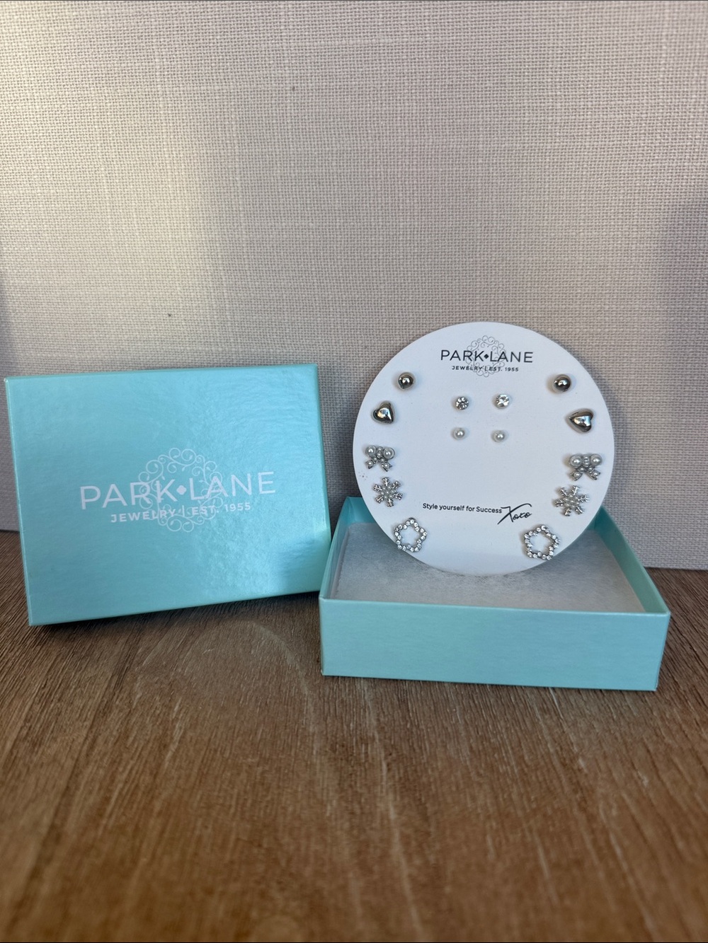 Park Lane Silver-Tone Stud Earring Set with Turquoise Box